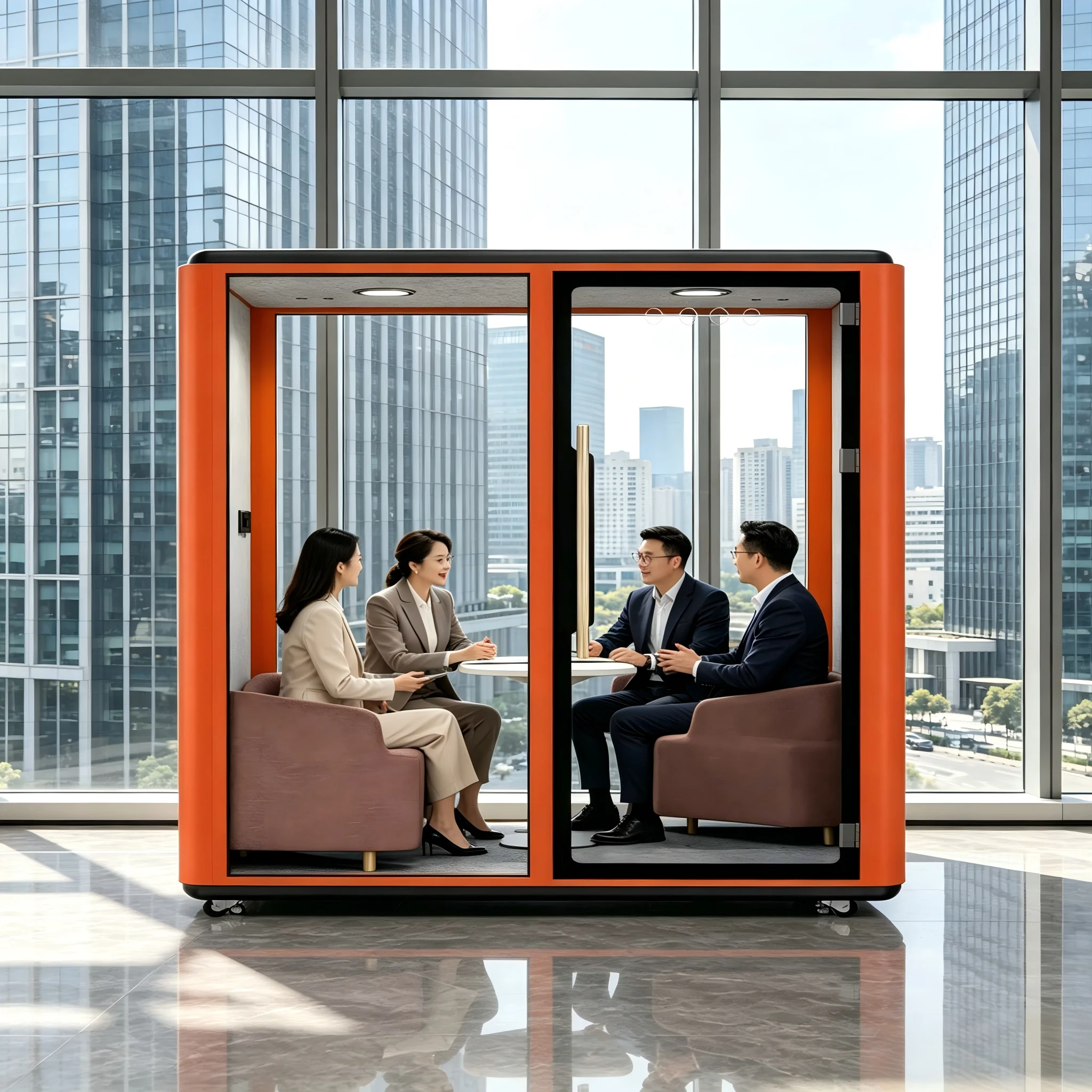 Conference Booth Private Workspace Acoustic Cabin Interview Pod Mobile soundproof room for Studio Recording Use Silent
