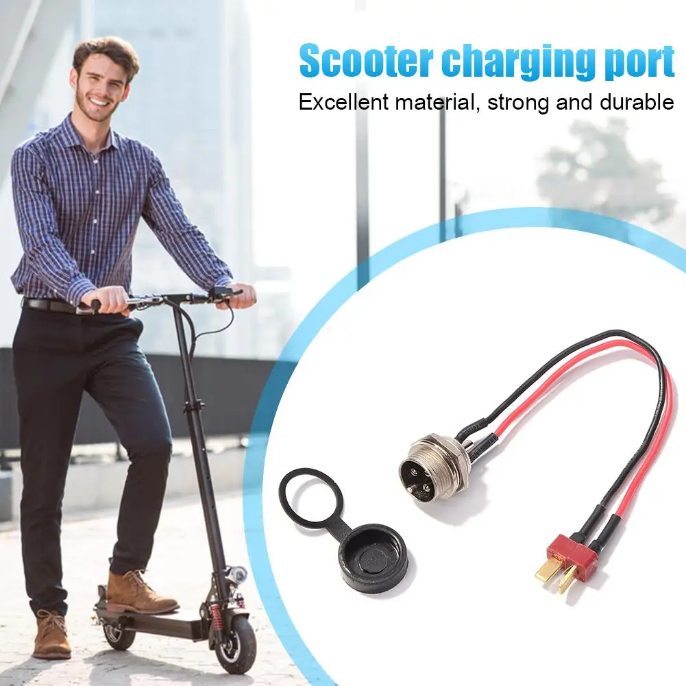 Electric Scooter Charging Interface Replacement Skateboard Steel Power Charging Port for KUGOO M4 PRO Kick Scooter