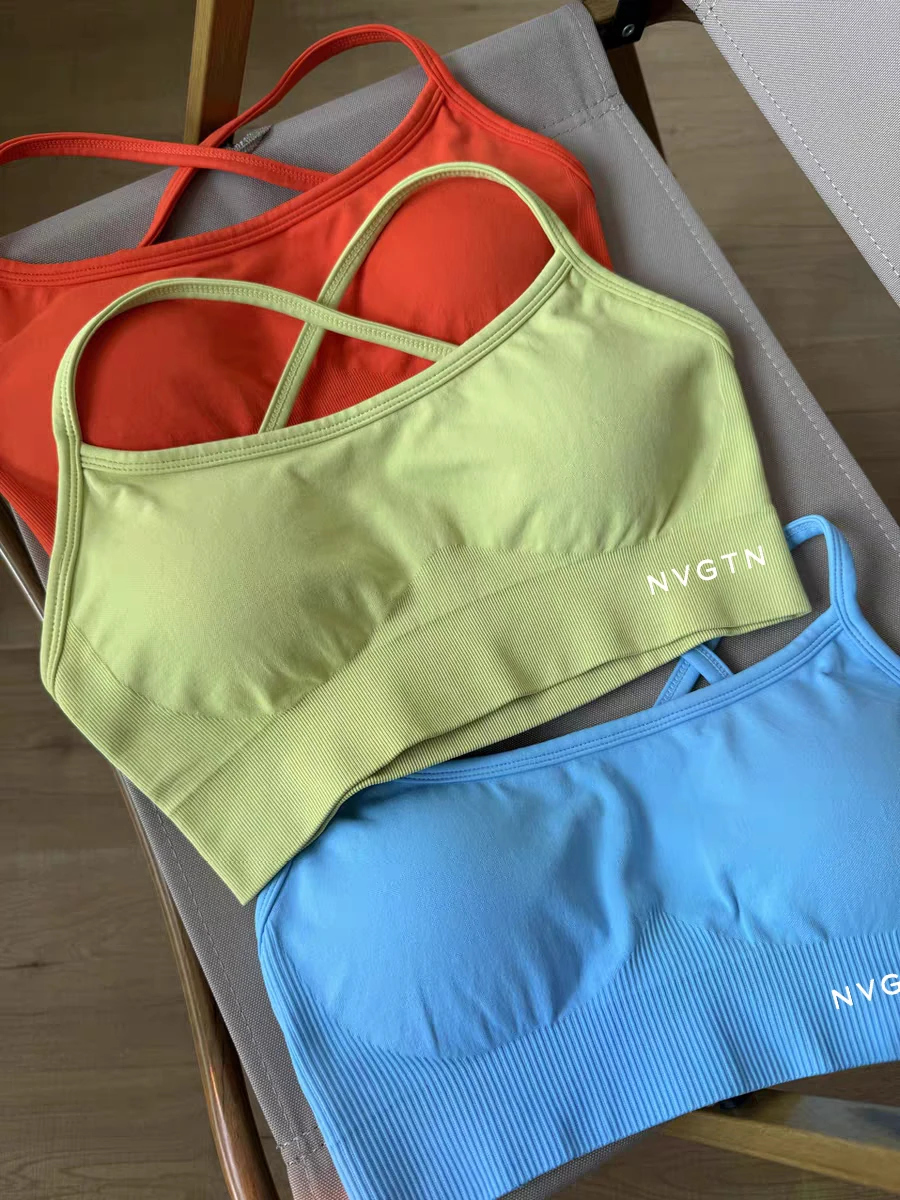 

NVGTN Dynamic Women's Sport Bra Backless Fitness Yoga Gym Cycling Seamless Medium Support Padded Gym Stretchy Fitness Sports Top