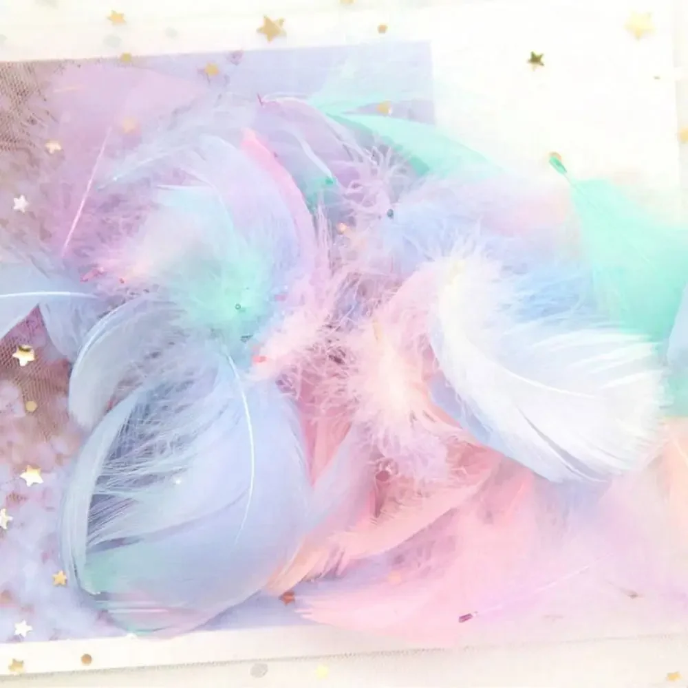 100pcs 7-12cm Goose Feathers Small Natural Swan Feather Plume Floating Colorful Dream Catcher Feathers for DIY Craft