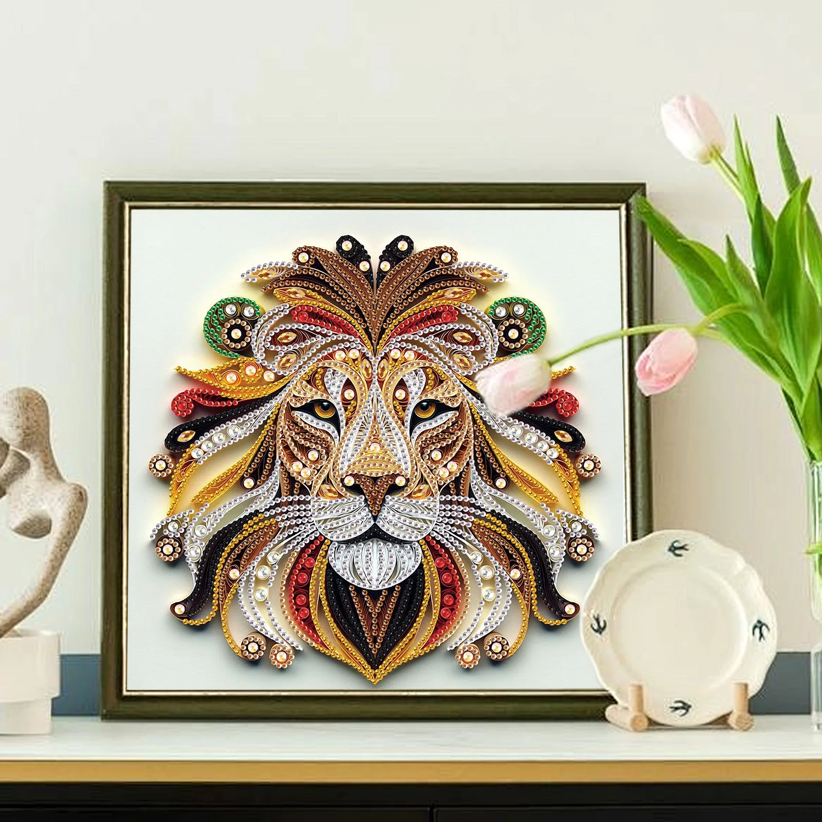 初心者向けの特別な形状のダイヤモンドキット、激しいライオンダ - Art Craft Lion のレビューと価格