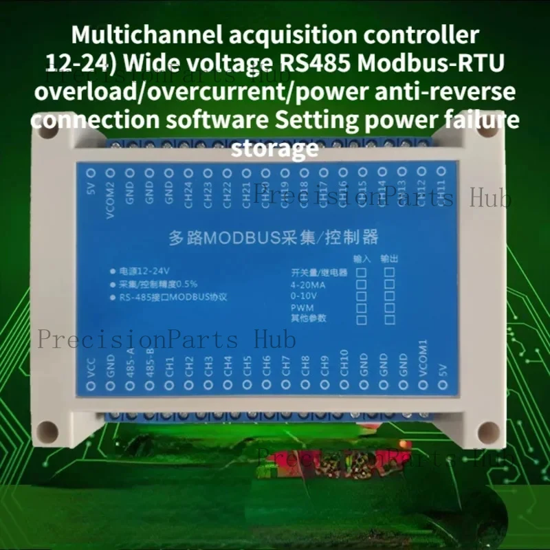 

Multi-Channel RS485 To Analog Output AO Module Modbus To 0-20MA/4-20MA/0-5V/0-10V