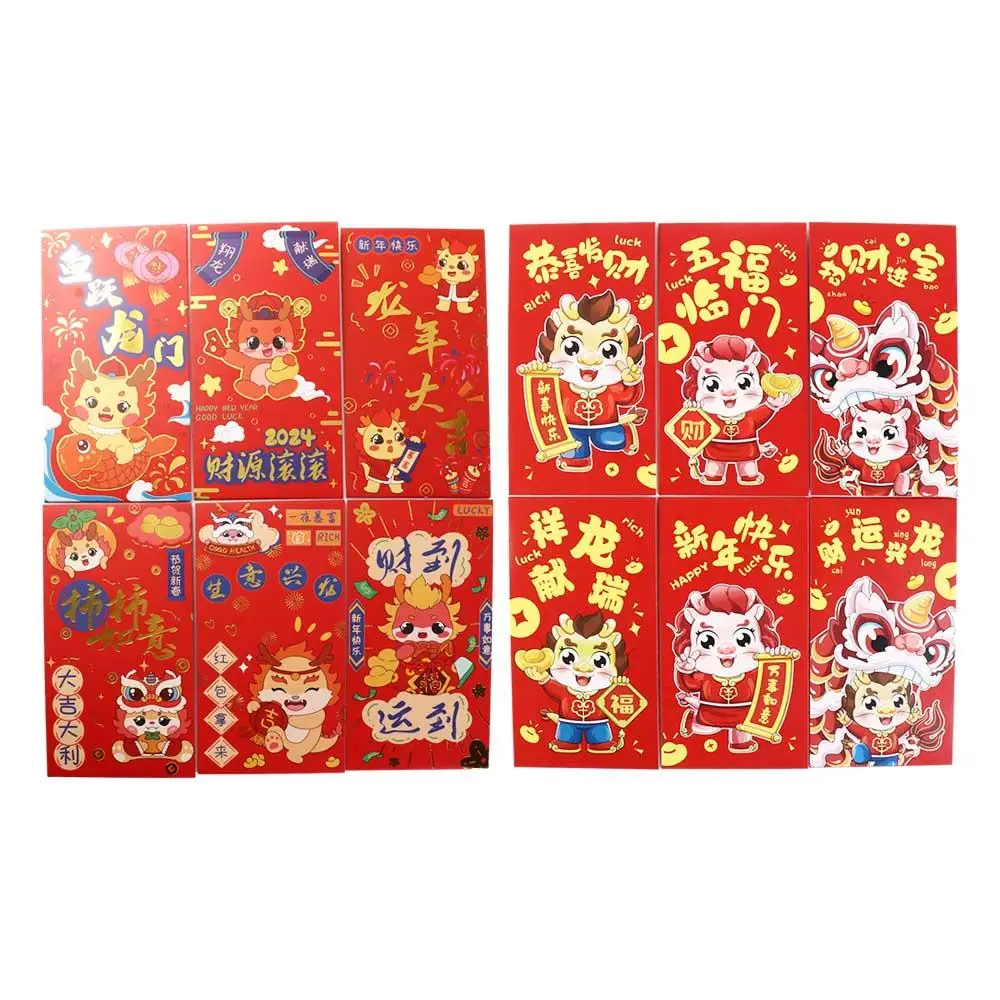 Amplop Merah Tahun Baru 2024 Kantong Uang Keberuntungan Motif Naga Kantong Uang Ucapan Terbaik Keberuntungan Hadiah Tahun Baru