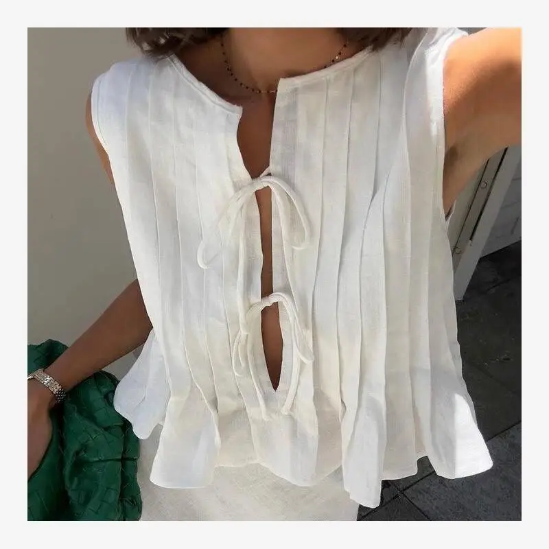 

Женское хлопково-льняное универсальное цельное платье с завязками Street Sle Svel Ne Dr Four Seasons, 2024, осеннее платье...