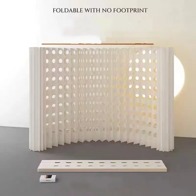 Portable Hollow Out Removable White Organ Paper Wall Screen Room Divider Folding Privacy Screen Freestanding Office Baffle Fence