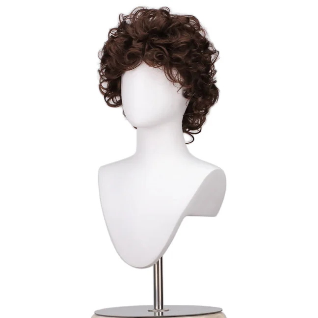Anime PIECE Cosplay Monkey D. Luffy Wigs Short Curly Brown Heat Resistant Synthetic Hair Man Party Wigs Costume