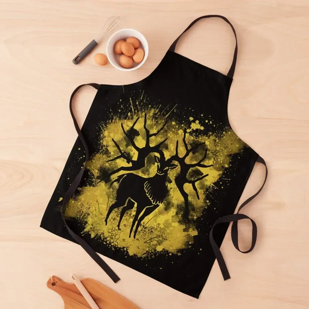 

Golden Deer Splatter Apron home women work gowns for women cleaning For Cooking Hairdresser Apron