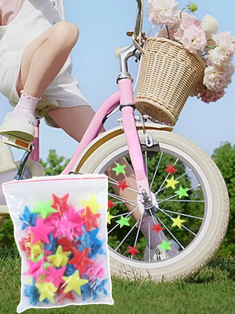 AliExpress NONE Bike Wheel Spokes Star Stickers Colorful Decorations Clips For Kids Bike Plastic Bicycle Wheel Spoke Beads Children Kid Gifts