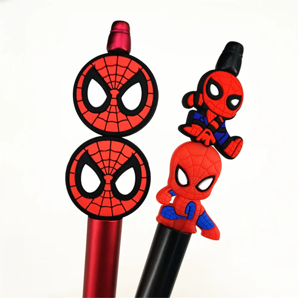 10pcs super hero cartoon spiderman focal Silicone Beads Food Grade beaded pen Baby Teething Toy Pacifier Chain Accessories