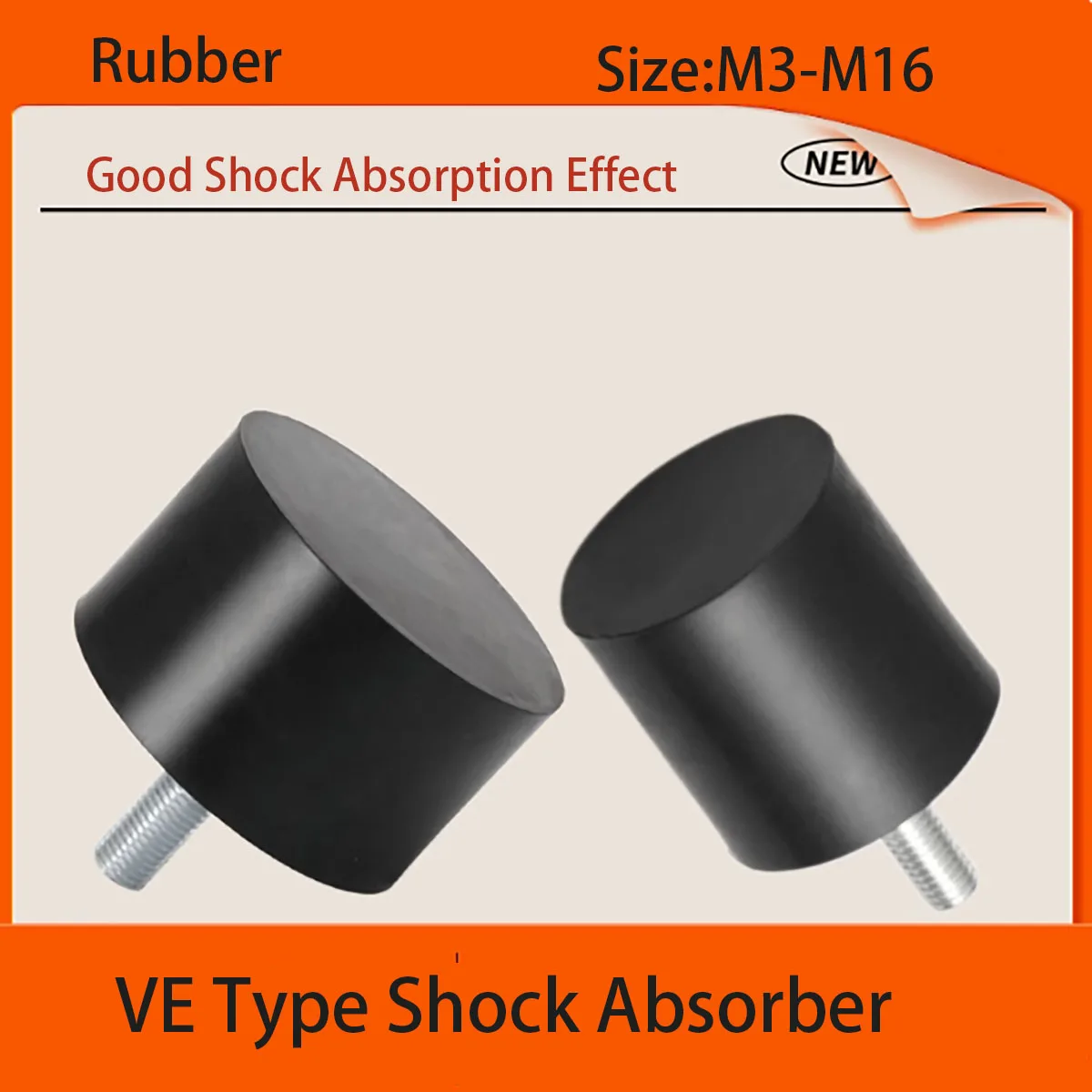 

VE-Type Male Thread Rubber Shock Absorber - M3-M16 Anti Vibration Isolation Mount Crash Pad Damper