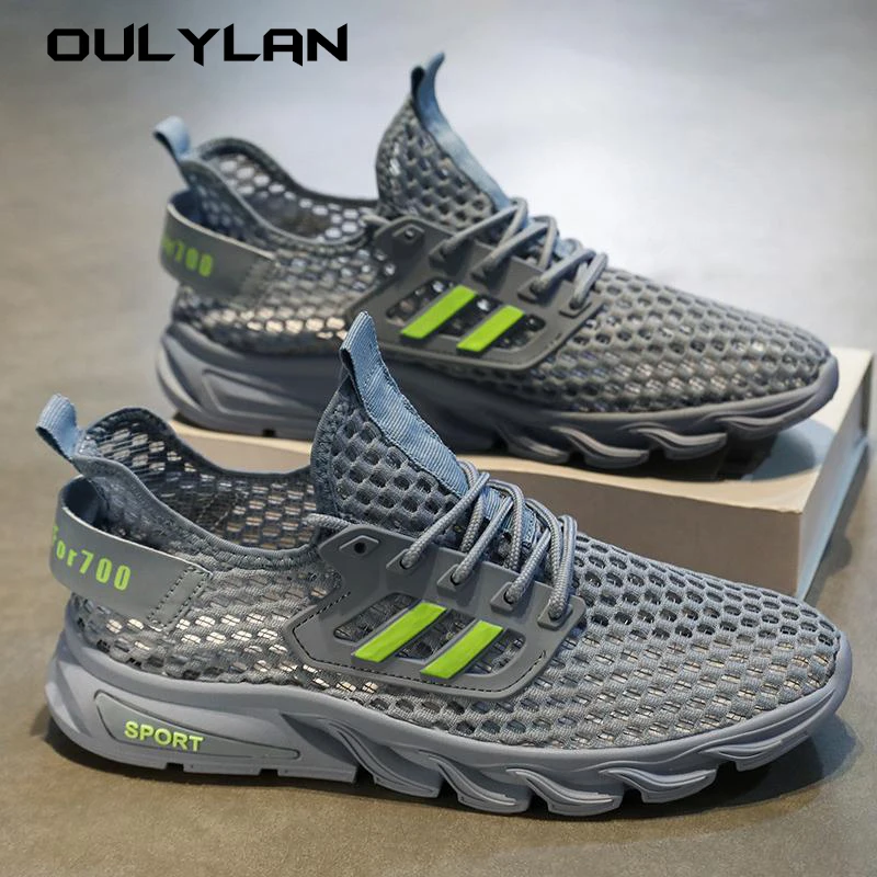 Oulylan Men Sneakers Hollow Mesh Breathable Soft Sole Sports Shoes Casual Lightweight Non-slip Walking Running Shoes for Men