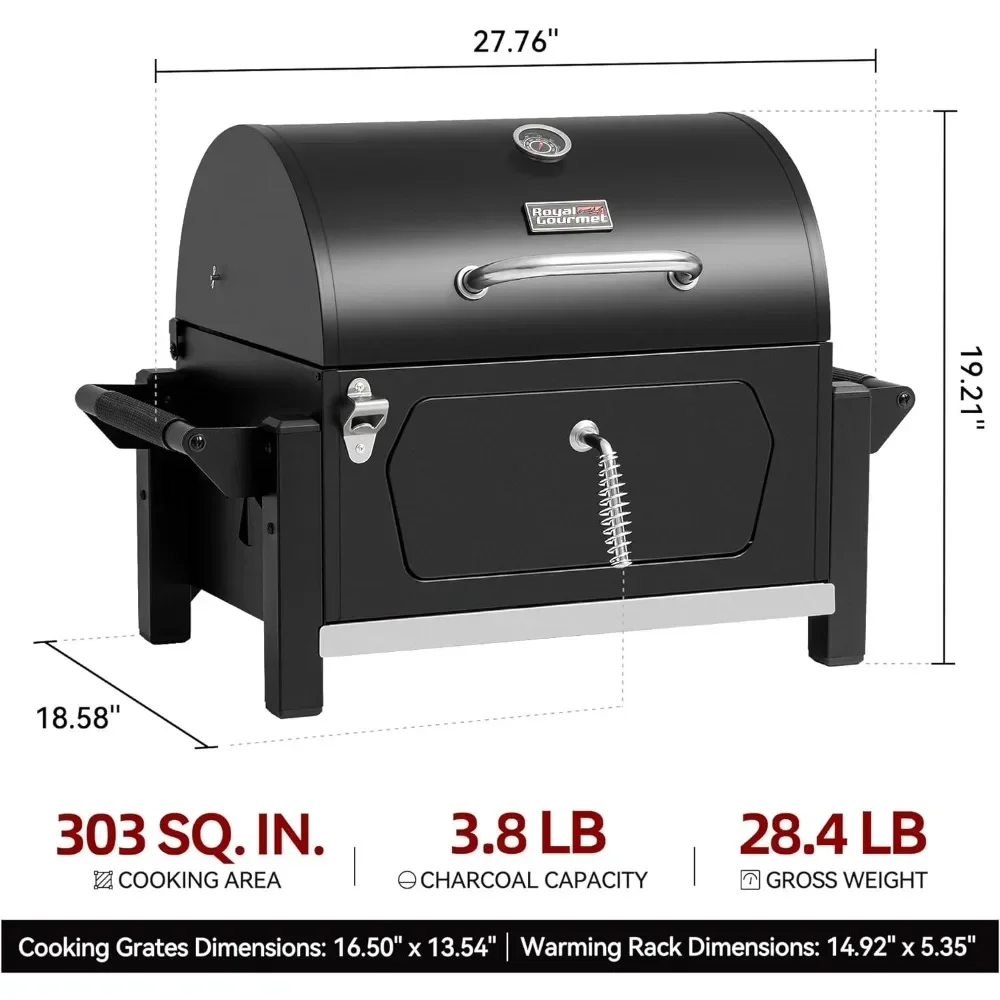 Portable Charcoal Grill , Compact Outdoor Tabletop Charcoal Grill for Travel Picnic Tailgate and Campsite BBQ Cooking