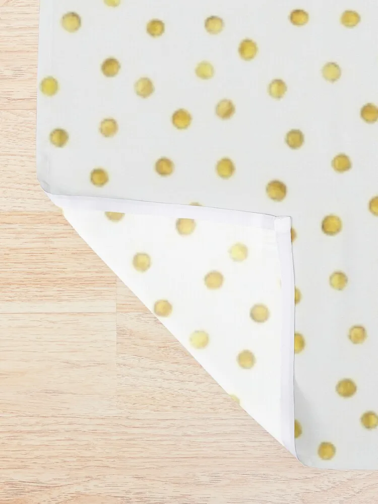 I Like Gold | Handpainted White + Gold Dots Shower Curtain Bathroom Accessory Cover Curtain