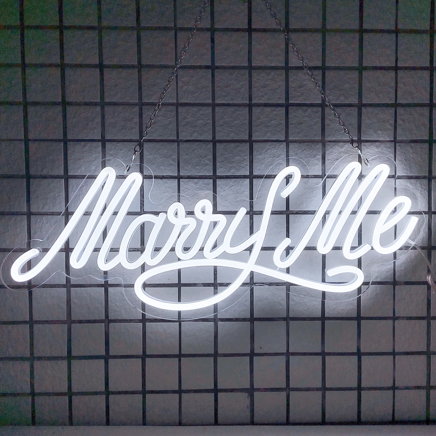 

Wedding Decorative Light Marry Me Neon Sign 22 inches Dimmable Words Sign with LED Light for Proposal Wall Backdrop Décor