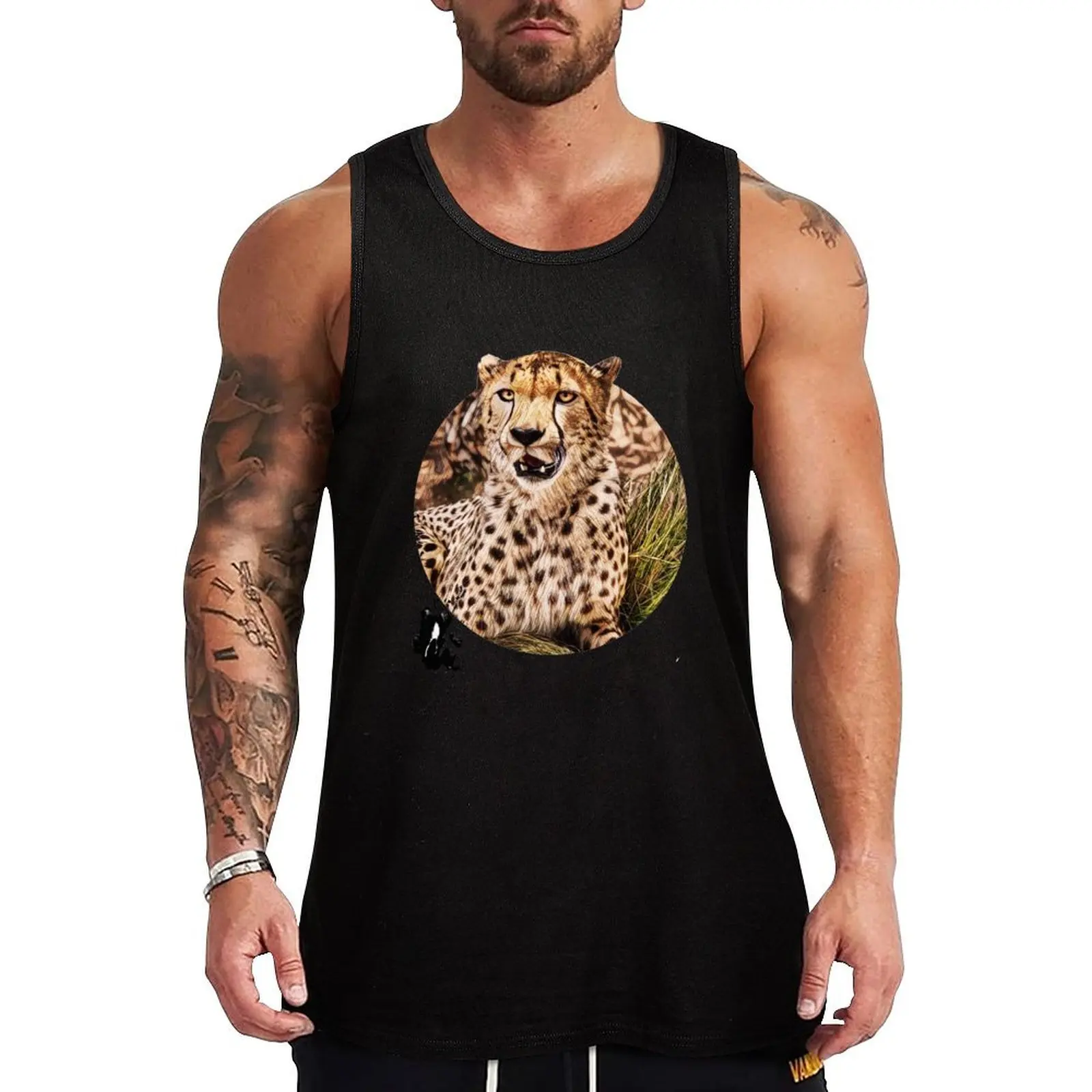 

Cheetah noon Tank Top man sexycostume Bodybuilding clothing man sports suits Sports clothing