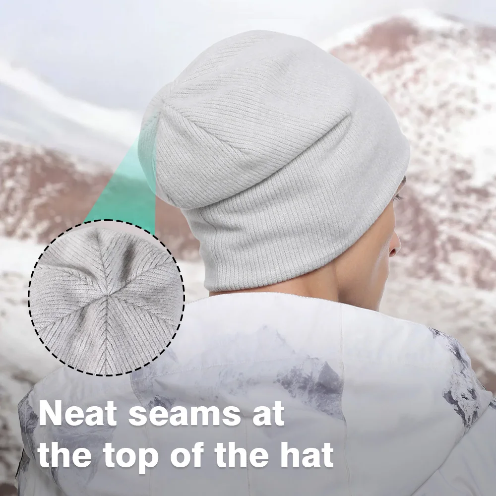 Solid Beanie Cap Warm Ear Cover Soft Knitted Hat Bandana Hedging Cap Autumn Winter Outdoor Sports Running Hiking Ski Hat Unisex