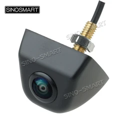 SINOSMART Universal CVBS Car Rear View Backup Camera, Metal Shell, 45° Viewing Angle, 6mm Hole, 6V to 28V Wide Input, Black