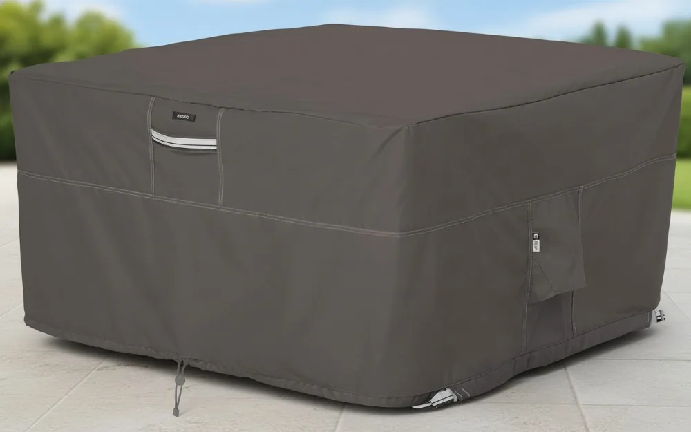 

42-дюймовый квадратный водостойкий чехол для костра, прочная защита уличной мебели с гарантией 2 года