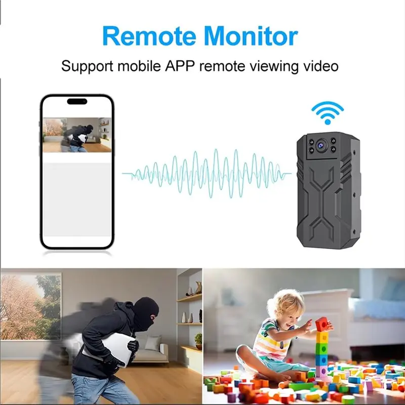 IR Night Vision Mini Wifi Camera, Portable Wireless IP Micro Cam Camera, Tiny Video Recorder, Remote Monitoring Functionality