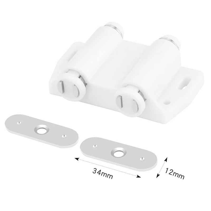 Double Opening Magnet Automatic Rebounder Switch Closer Silent Closing Lock For Furniture Cabinet Drawer Easy To Use Black