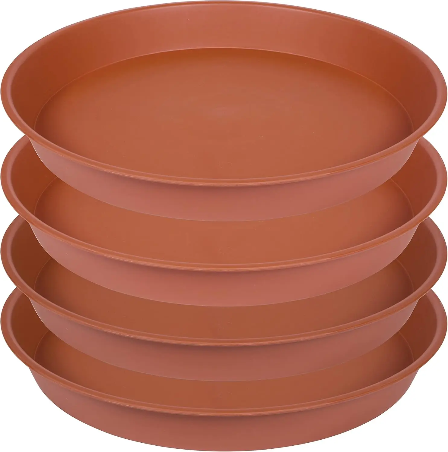 

4 Pack of 16 17 inch Plant Saucer Tray (15 inch Base), 2.3" Depth, Heavy Duty Deep Planter Trays for Pots, Plastic Plant Saucers