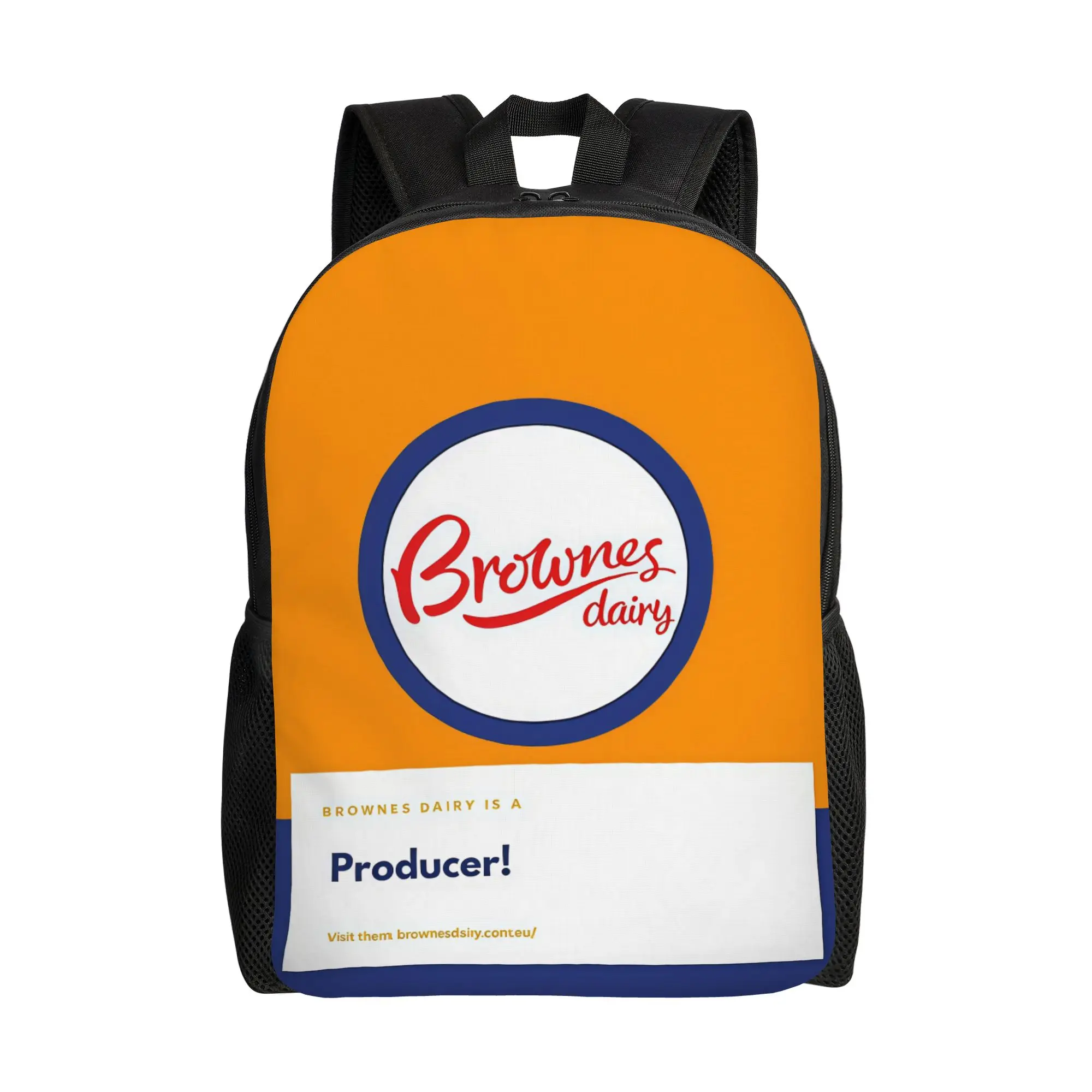 

BBrownes Dairy Producer Orange Blue BBrownes Backpack Men Fashionable Large Capacity Schoolbag Back To School Season