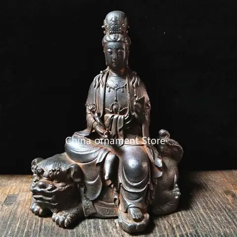 Tieguanyin, Manjushri Puxian Bodhisattva, old iron ware, iron Buddha statue, god statue, antique collection, Buddha statue, Bodh