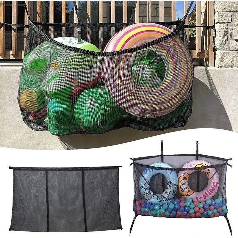 

Hanging Swimming Pool Large Capacity Storage Bag Mesh Bag Outdoor Large Storage Mesh Bag Football Basketball Toys Storage Bag