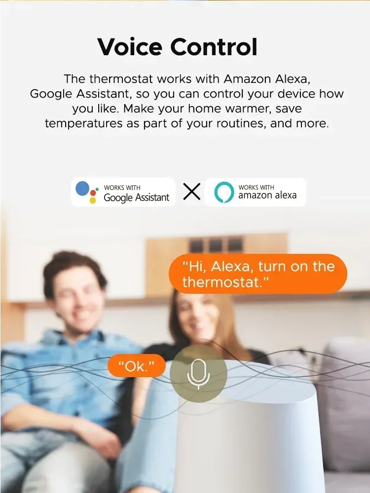 Inteligentny termostat WiFi Ewelink, sterownik temperatury do inteligentnego domu, kompatybilny z Alexa i Google Home, do ogrzewania gazowego, podgrzewaczy wody i urządzeń elektrycznych. — zdjęcie produktu 3