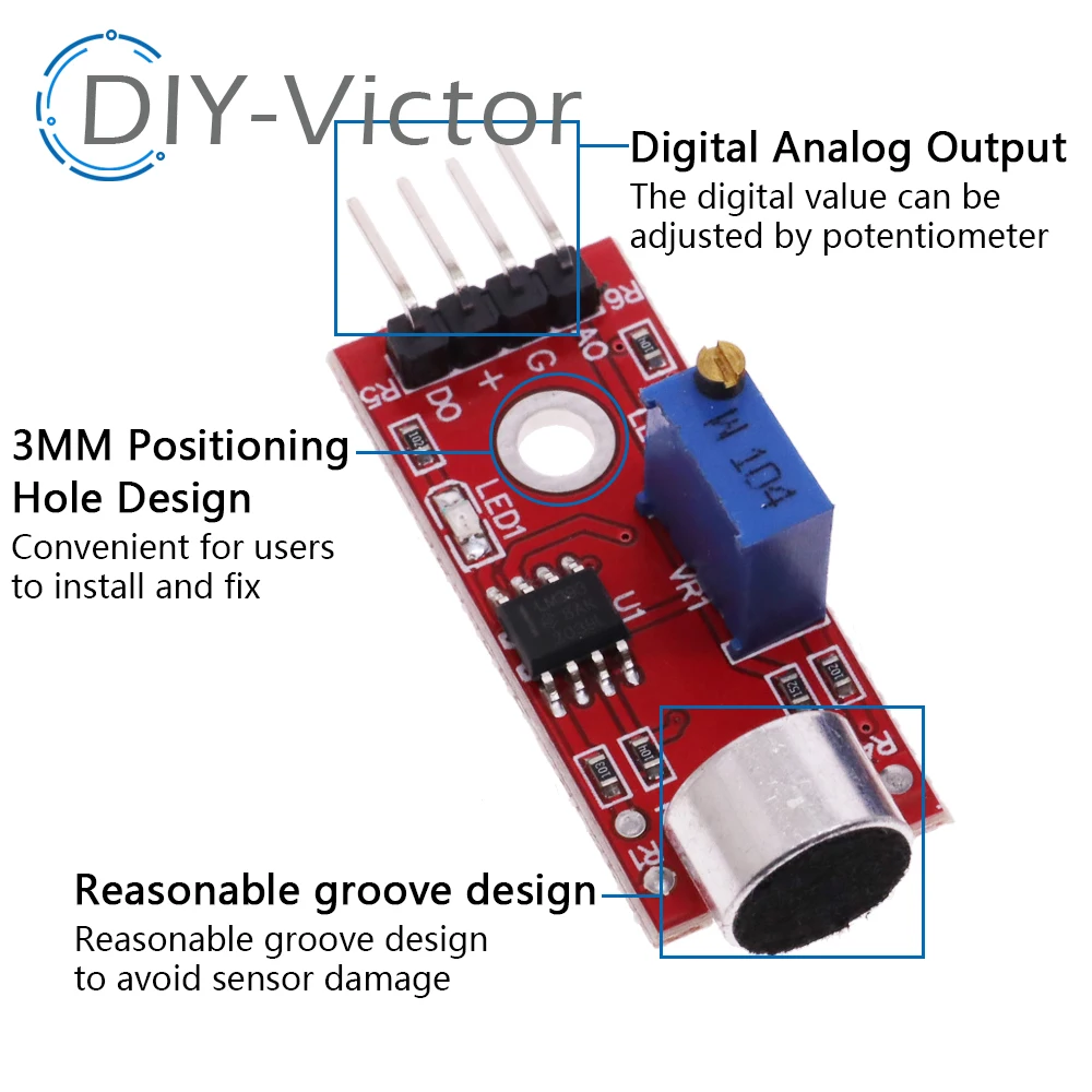 KY-038 KY-037 New 4pin Voice Sound Detection Sensor Module  AVR PIC Analog Digital Output Sensors For Arduino