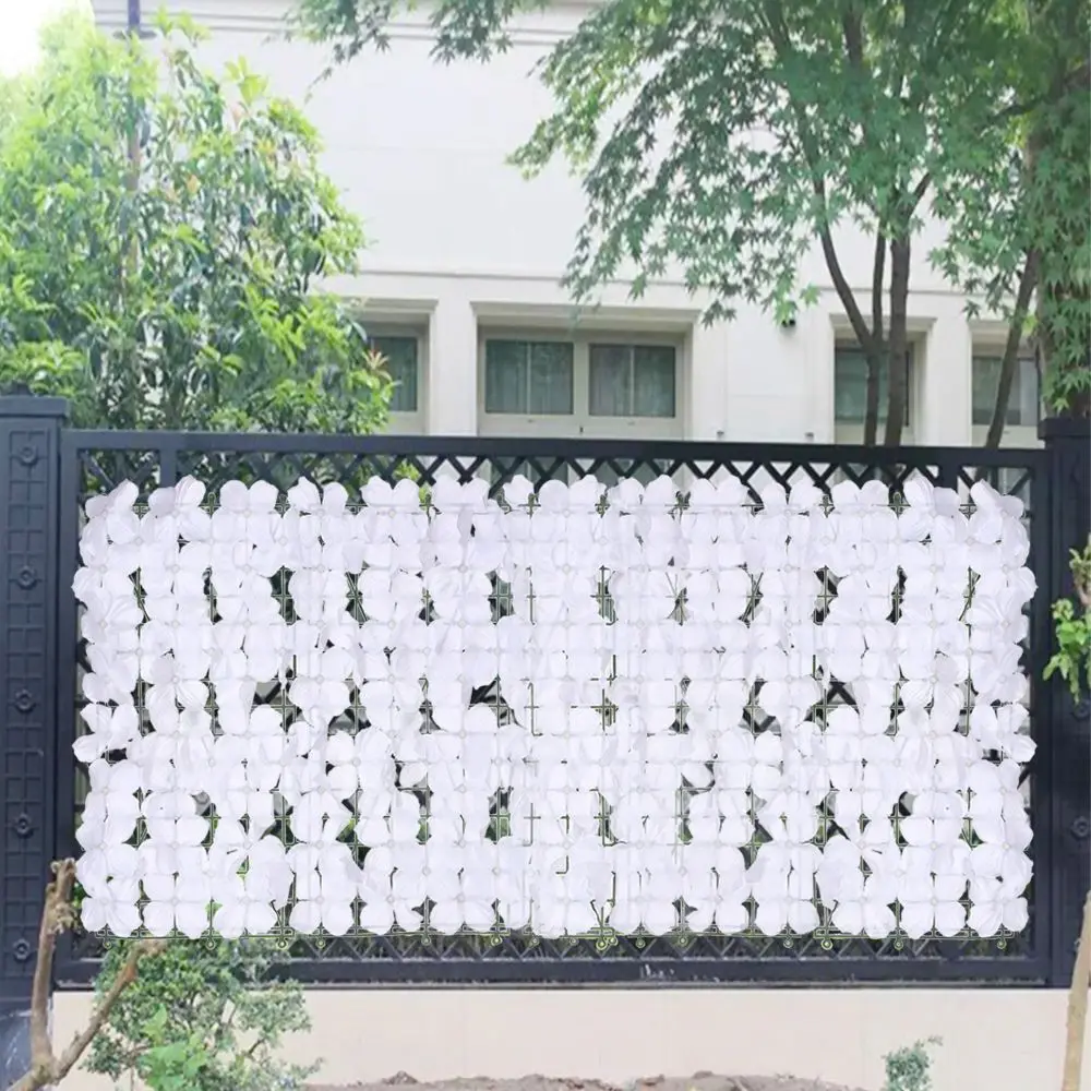 

0.5x1M Courtyard Wall Decor Privacy Protect Flowers Fence Artificial Fence Wall Screen Hydrangea Row Artificial Sakura Guardrail
