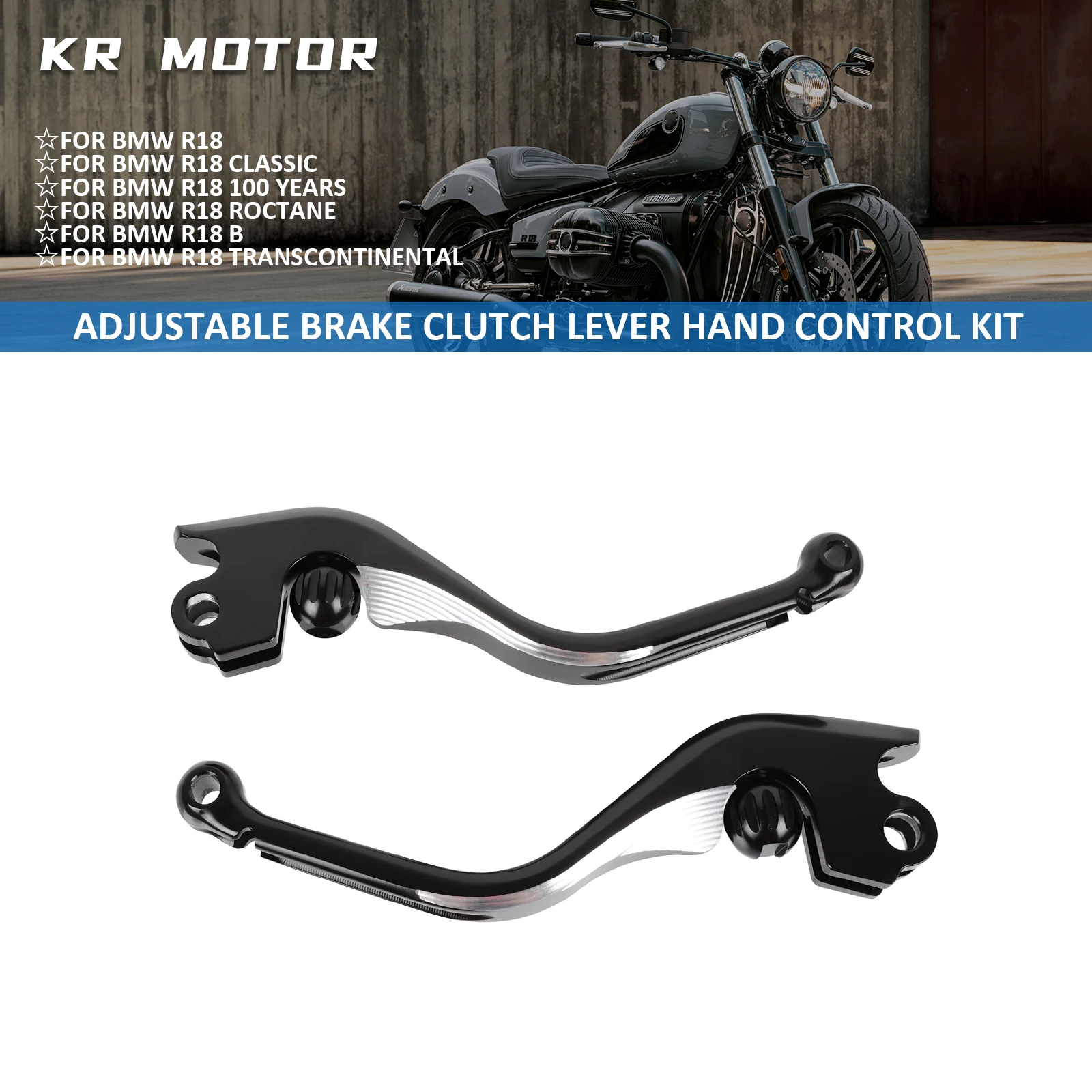 

For BMW R18/Classic/100 Years/R18B /Roctane/Transcontinental 2020-2025 Motorcycle Adjustable Brake Clutch Lever Hand Control Kit