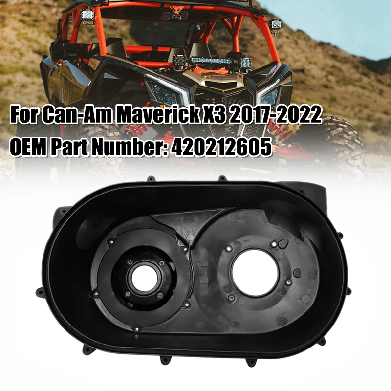 

420212605 Clutch Inner Cover Variator CVT Cover For Can-Am Can Am Maverick X3 2017-2022 Air Guide Clutch Back Plate Cover Black