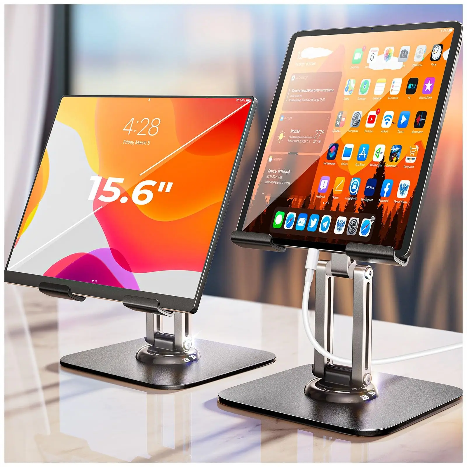 

For iPad Bracket Stand Adjustable Tablet Stand for Desktop,Portable Monitor Stand Tablet Stand Travel Essentials iPad Pro Brack