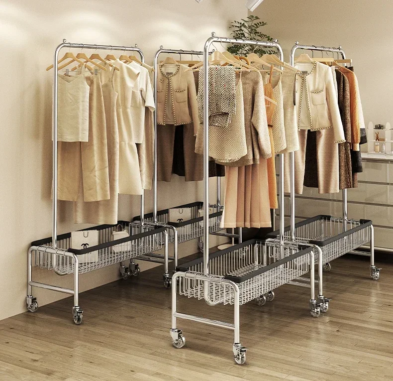 

Display rack, window display rack, movable double-layer hanger, special shelf for landing