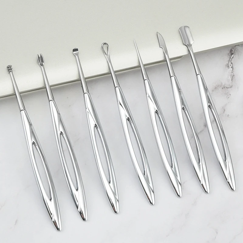 1 pz Nail Art Pusher Rimozione della pelle morta Stick Rod Gel Polish Pinzette in acciaio inossidabile Taglierina per unghie Nail Art Strumento per la cura della pelle del viso