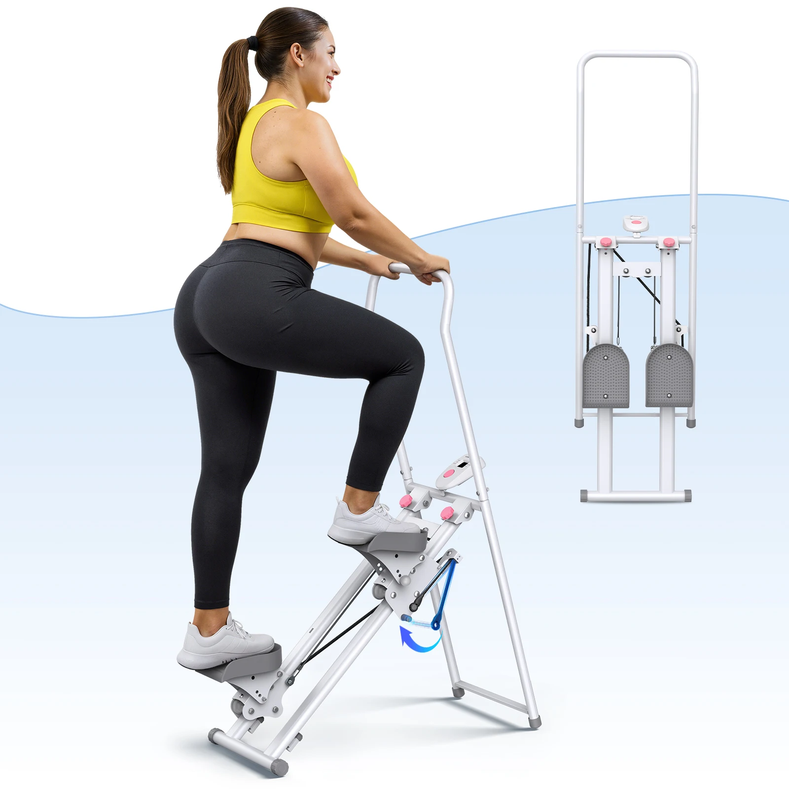 Multi-Functional Foldable Metal Stepper Stair Climbing Machine Home Exercise Equipment