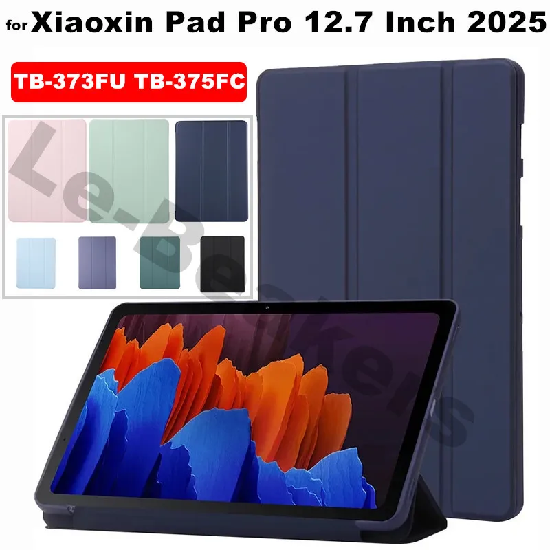 for Xiaoxin Pad Pro 12.7 2025 TB-373FU TB-375FC Tablet Cover PU Leather Case With Slim Silicon Smart Magnetic Stand Flip Case