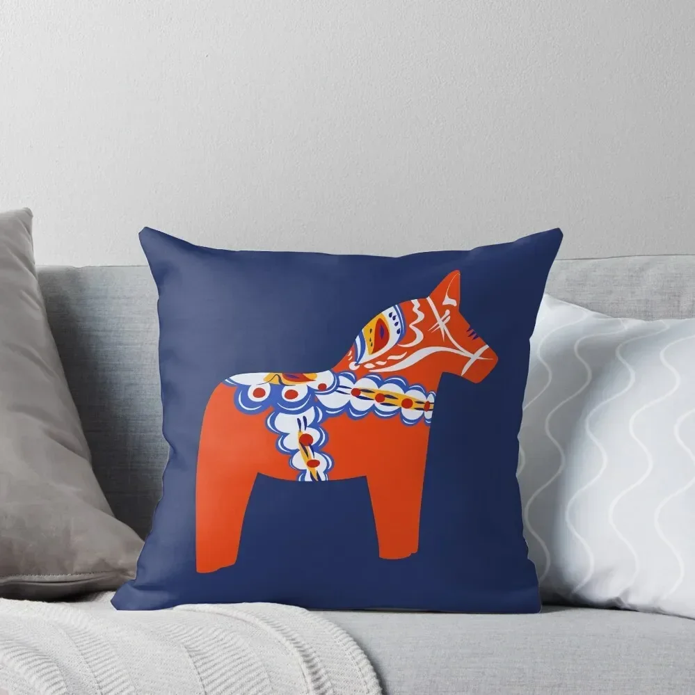 

Red Swedish dala horse Throw Pillow Pillowcases Bed Cushions Custom Cushion Sofa Pillow Cover pillow