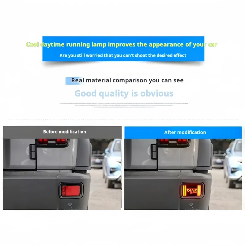 

ATGSA для модернизации заднего бампера, задний фонарь светодиодной вспышки, стоп-сигнал после модификации для WEI Pai WEY Tank 300