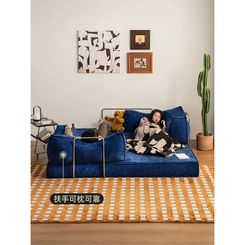 Ikuno Amuro Teddy Fabric Folding Sofa Bed Single Modular Removable Cover Dual Purpose Living Room Furniture 2026 New Design
