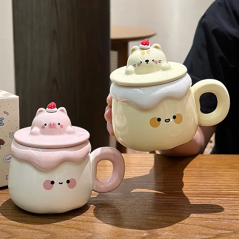 Cute Creative Pudding Mug Ceramic Coffee Cup Funny Cups Cup for Tea Unusual Mugs Personalized Gift Drinkware Christmas Beer Bar
