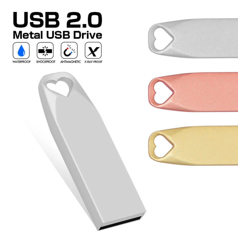 

USB 2.0 Flash Drive Colorful Metal 128GB 64GB 32GB Pen Drive 16GB 4GB флешка usb flash Pendrive Memory Stick Creative Business