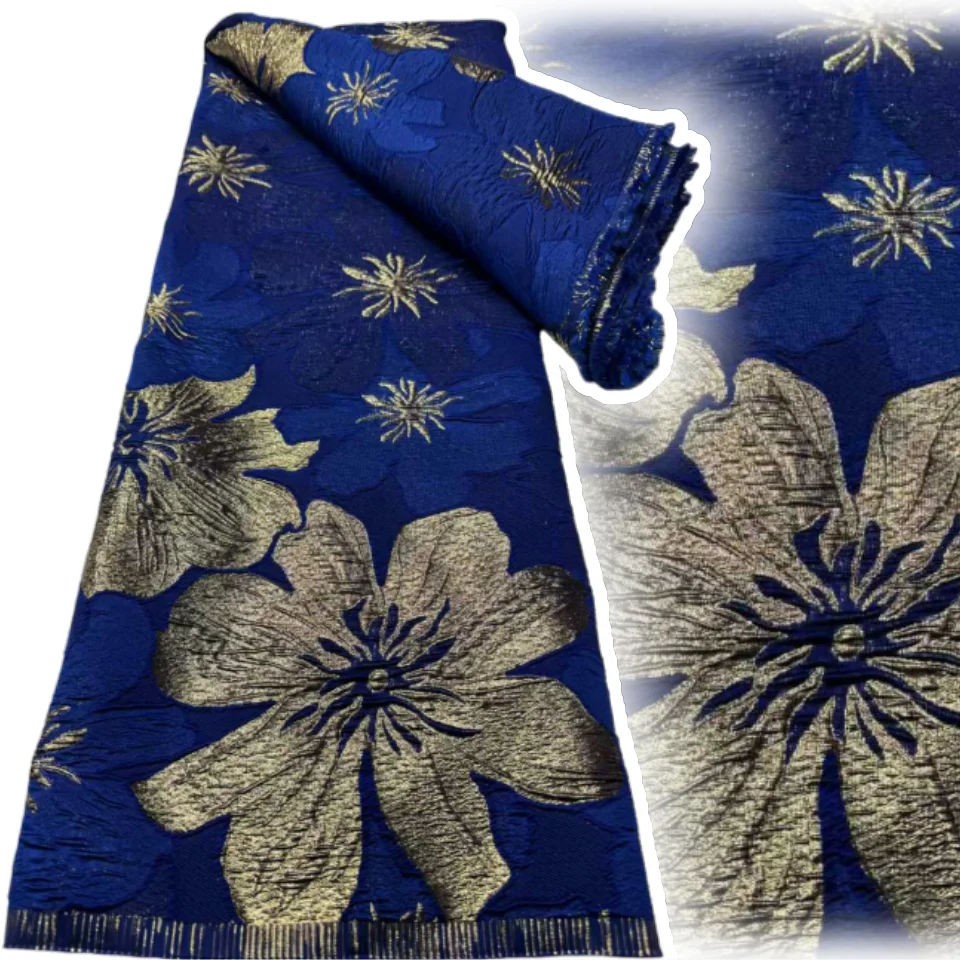 

Purple Brocade Lace Fabric 2025 High Quality Jacquard Lace Fabric African Nigerian Lace Fabric 5 Yards for Party Dresses CC1715