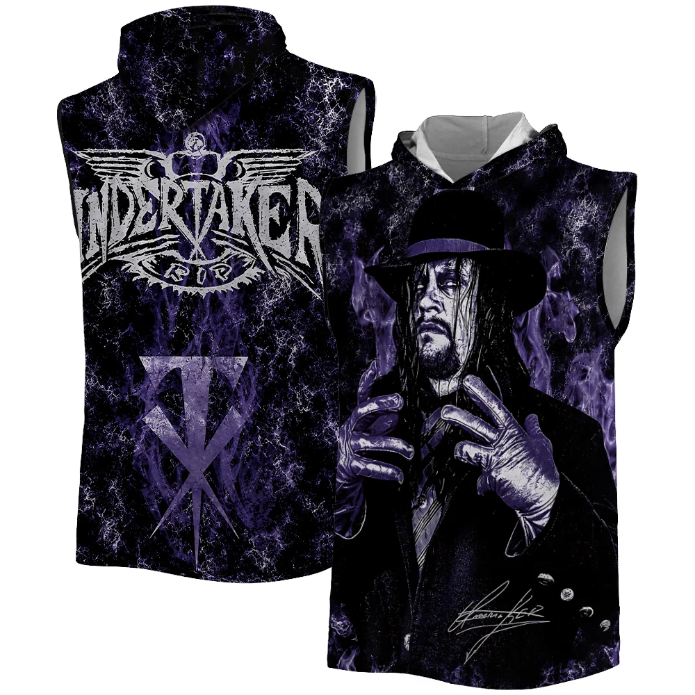 Men's Black The Undertaker Early 90s Tank Top 3D Print Quick Dry Breathable Gym Hooded Tank Sports Casual Sleeveless Hoodie 2026