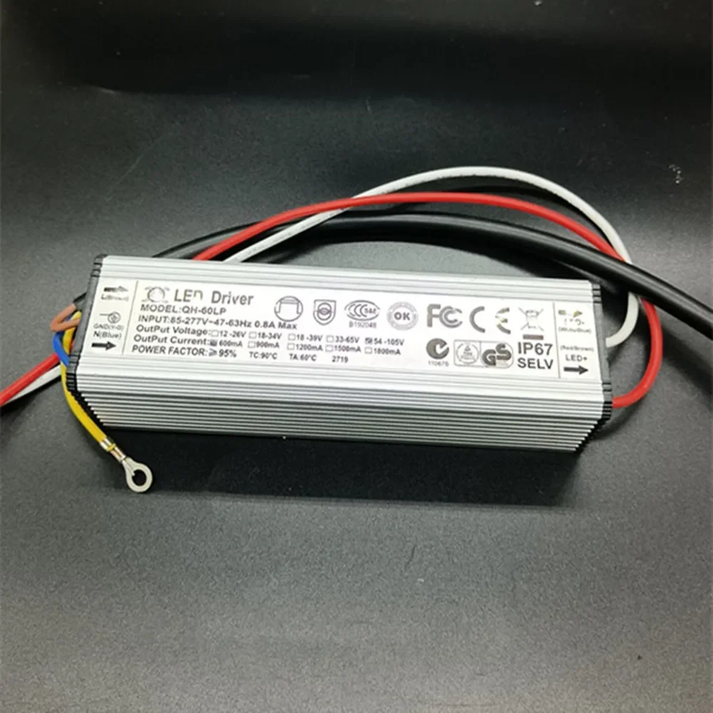 

18-30Cx2B 600 мА водонепроницаемый IP67 High PFC 60 Вт AC85-277V светодиодный драйвер DC54-105V постоянный ток для прожекторов