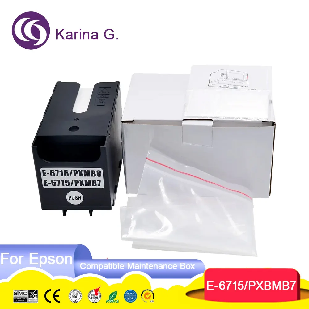 PXMB8 PXMB7 T6715 T6716 Compatible Ink Maintenance Box for Epson WorkForce Pro WF-C5290DW WF-C5790 WF-M5299 Waste Ink Tank