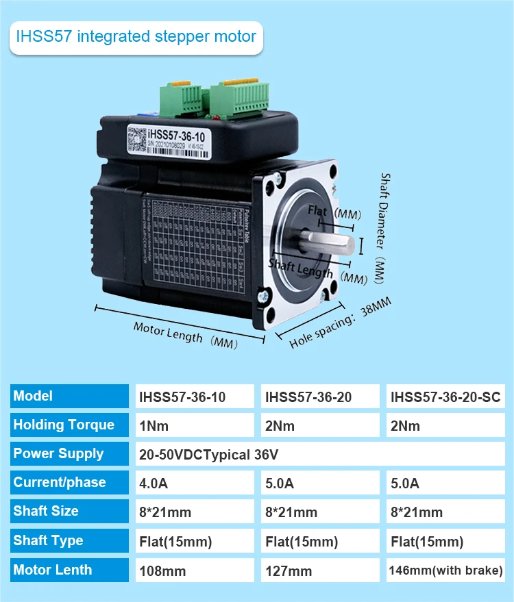 JMC 3N.m  Integrated Step Servo Motors Driver With Encoder HSS57-36-30-31 Factory Directly Sale 5A Nema23