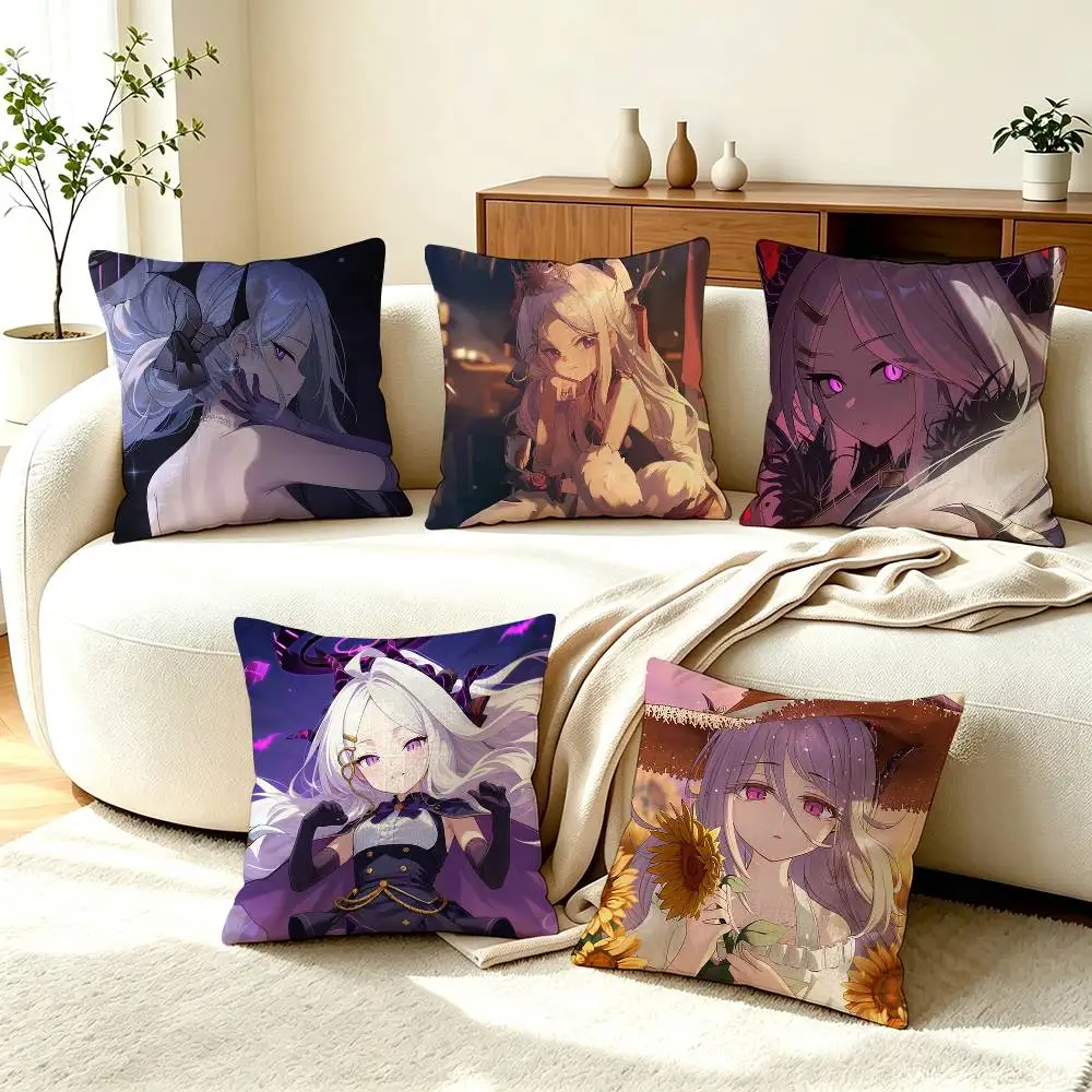B-Blue Archive S-Sorasaki Hina  Pillow Case Square Double-Sided Sofa Cushion Cover Bedroom Bedside Pillow