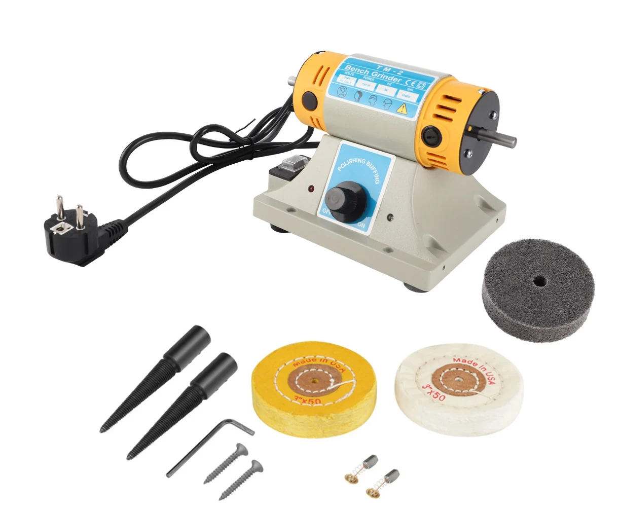 320W 220V Adjustable Speed Polishing Machine,Tabletop Sanding and Polishing Machine DIY Tool Grinding Benchtop Polisher jewelry